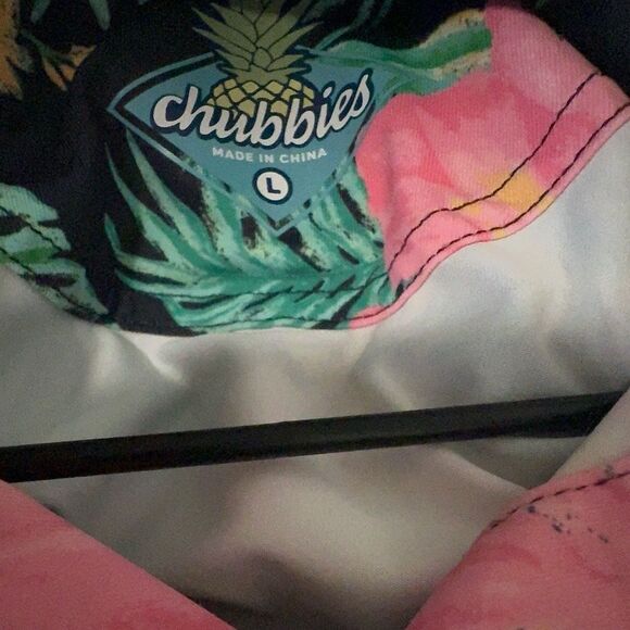 Chubbies Tropical Black, Pink & Green Floral Button Up Shirt - Picture 3 of 4